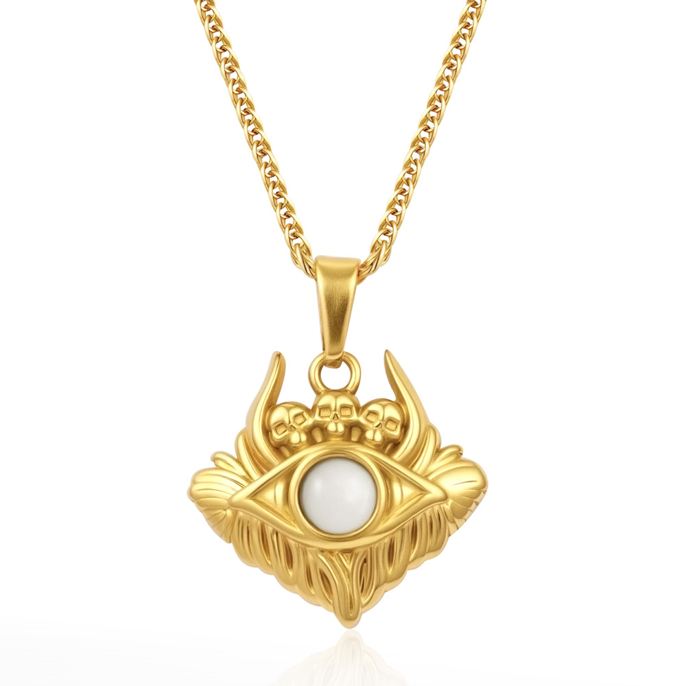 Collar de acero de colgante de oro retrógrado Mirad Wind 2025 nuevo estilo de mujer de alto nivel collar de aceite de acero de acero de collar de amor universal