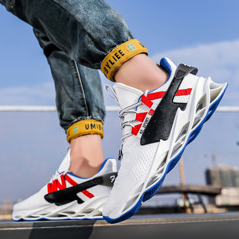Cross-border plus size blade shoes men's shoes autumn 2021 new fly woven sneaker men's fashion shoes mesh running men's shoes