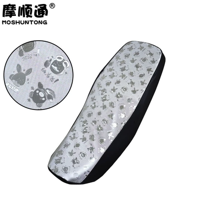 Suitable for Haojue DH125 motorcycle sun protection seat cushion cover, DH150 thickened leather full-coverage special seat cushion cover (Motorcycle cushion) - dh125dh150-silver-cartoon