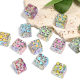 acrylic leopard square loose beads color plaid printing square beads mobile phone chain beaded pen accessories diy beads