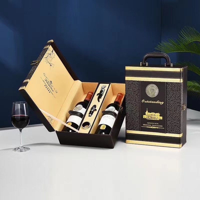 双支皮盒 红酒礼盒 红酒盒 葡萄酒盒 包装盒