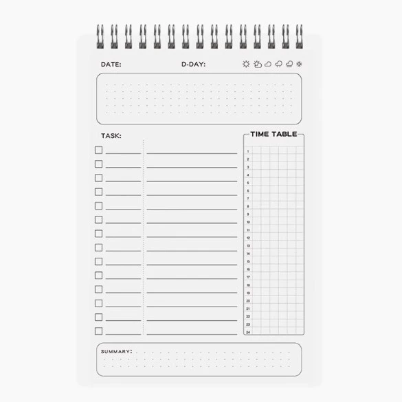Student Schedule Notebook, A5 Spiral Teaching Planner, 80-Page Pocket Study Organizer