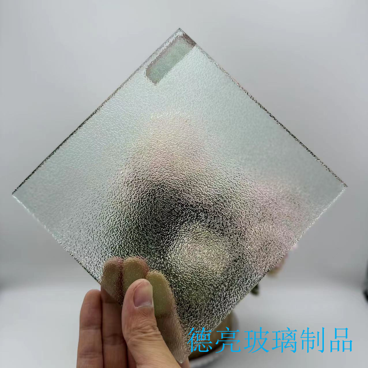 5mm布纹长虹海棠现货压花钢化玻璃 圆形磨砂玻璃室内隔断装饰