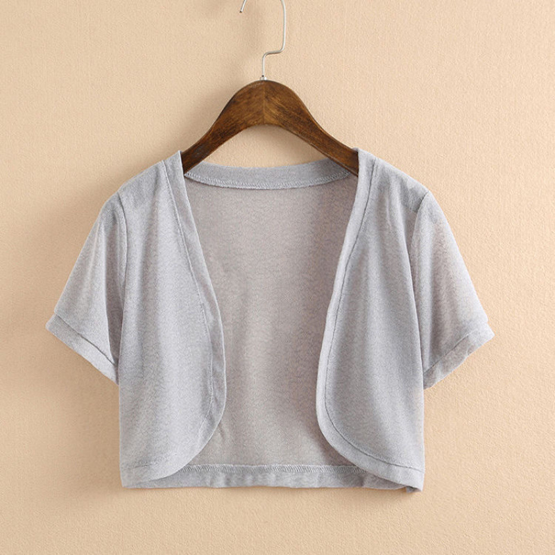 女性用小さなショール、夏用シフォン日焼け止め服、空調シャツ、薄手コート、小さなチョッキ、大きいサイズ、万能カーディガン、ショートスタイル|undefined