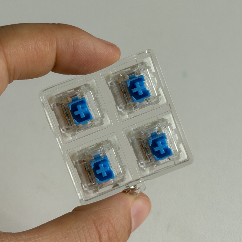 High-Transparency Mechanical Keyboard Base with Blue Switch Decompression Toy Key Base and Keychain