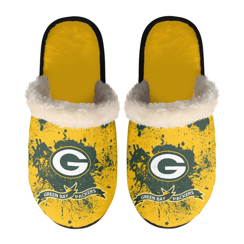 Nfl Green Bay Packers Team Print Xlv Championship Men's Lg Home Slippers with Custom Design Nfl Green Bay Packers Team Print Xlv Championship Men's Lg Home Slippers with Custom Design