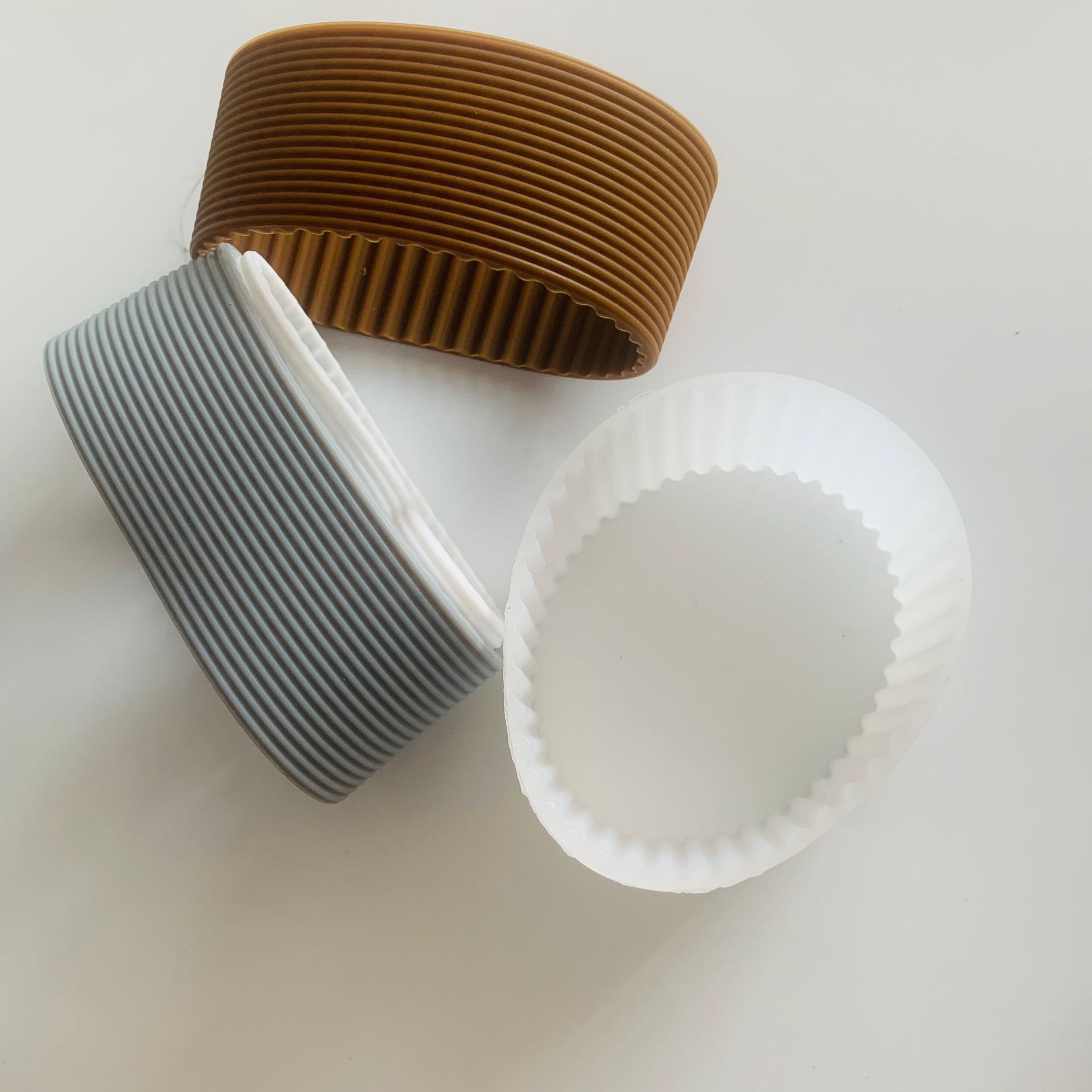 咖啡杯硅胶杯套防滑隔热玻璃杯陶瓷杯保护套保温杯茶杯中套