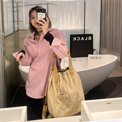 抽繩雙肩包女運動防水尼龍腋下單肩包通勤大容量健身瑜伽多功能包