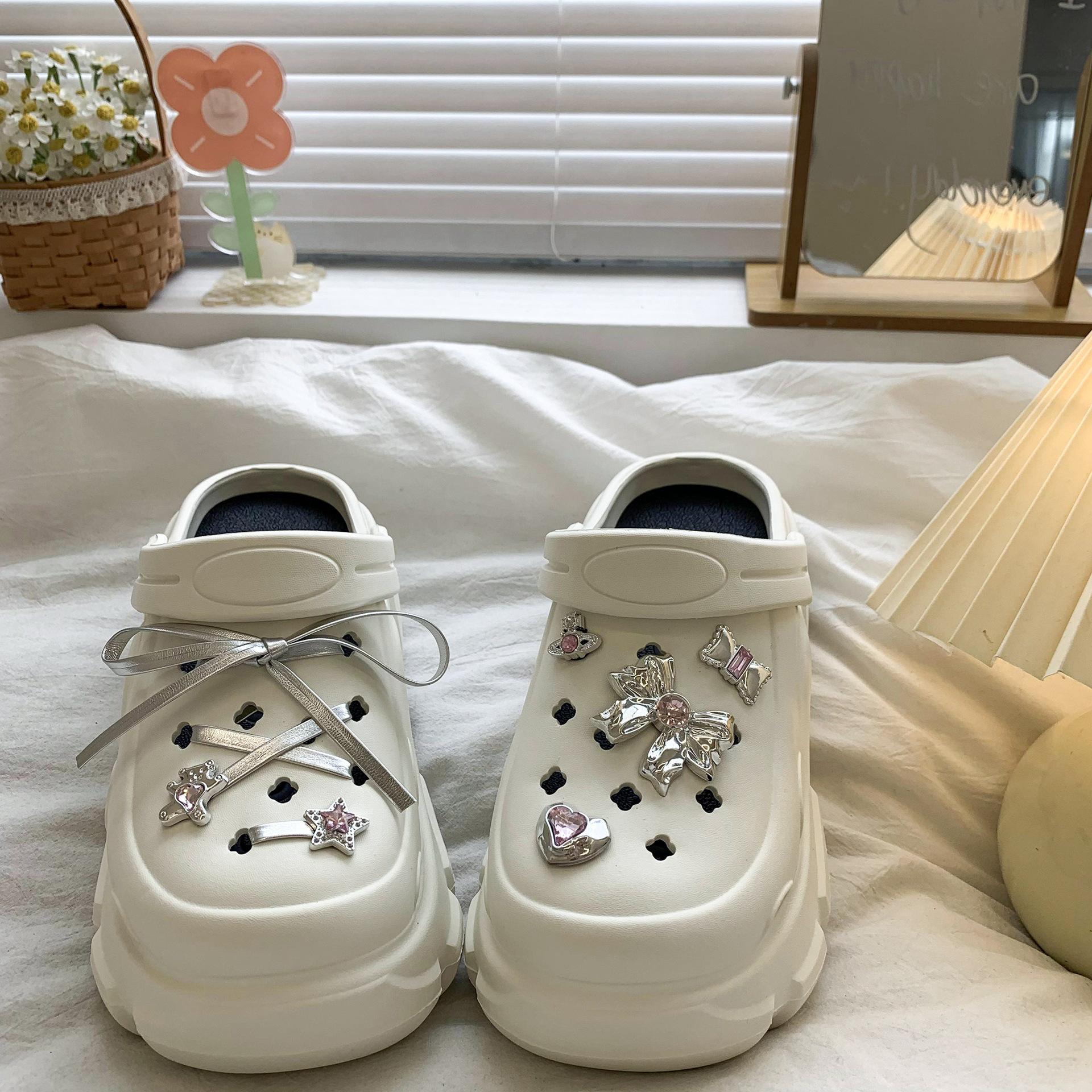 Cute Thick-Soled Height-Increasing Eva Clogs, Summer 2026 New DIY Girl Academy Style Beach Non-Slip Sandals