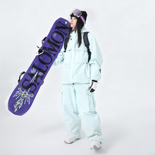 25-26新款雪怡派工装加棉滑雪服女款3L专业保暖男士单板雪衣雪裤
