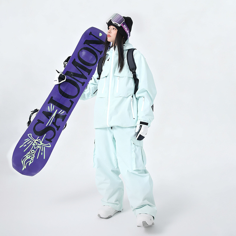 25-26 New Xueyi Pai Workwear Cotton Ski Suit Women's 3L Professional Warm Men's Snowboard Snow Jacket and Snow Pants