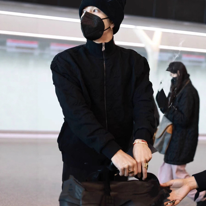 Original High-Quality Version Lujia Autumn New Embossed Stand-Up Collar Knitted Cardigan Wool Sweater for Men and Women