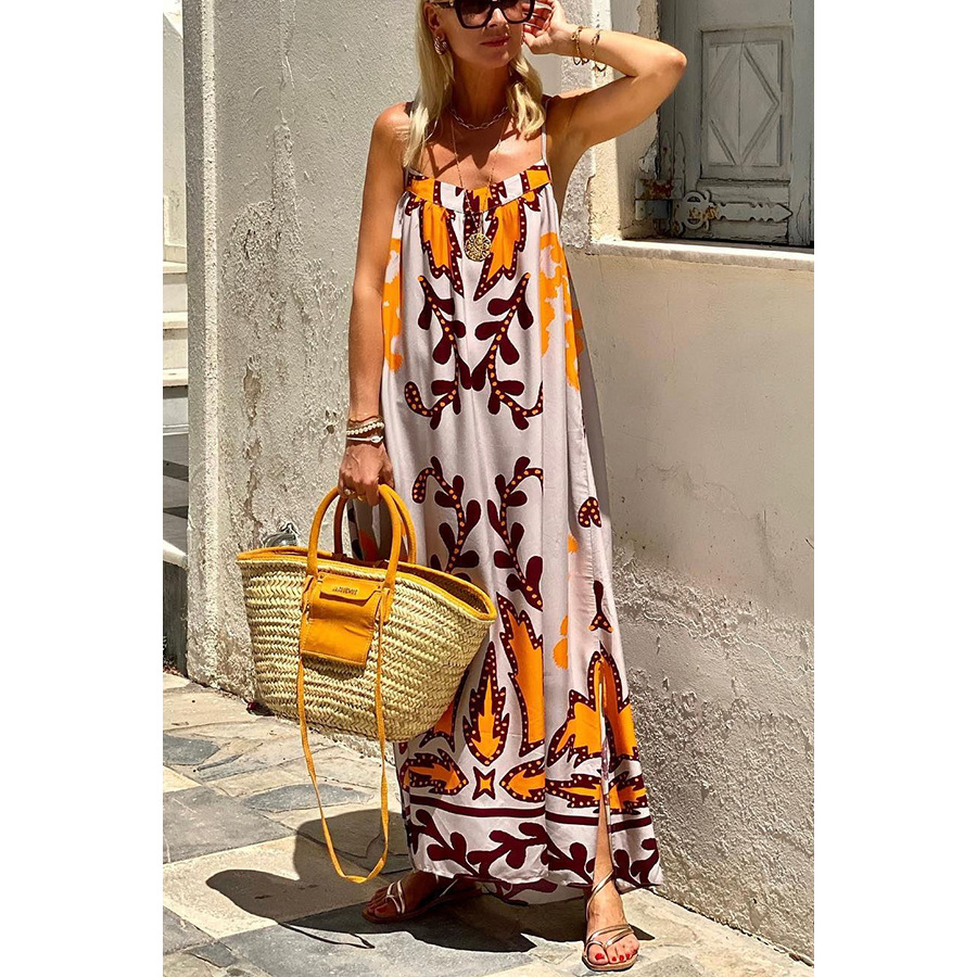 Women's Regular Dress Vacation Strap Printing Sleeveless Printing Maxi Long Dress Holiday Daily Beach display picture 2