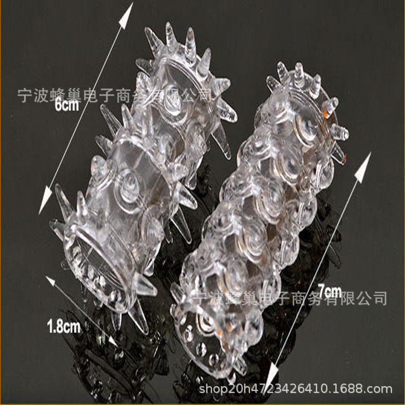 6-pieza anillo de bloqueo de esperma conjunto de dientes de lobo de los hombres suministros de pareja de sexo anillo de retraso de púas conjunto de cristal transparente Al Por Mayor