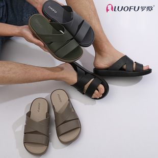 Luofu classic casual sandals flat shoes men's outdoor sports leisure couple non-slip home indoor beach shoes