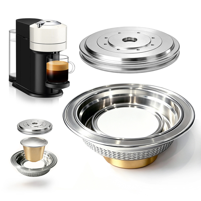 Upgraded New Vertuo Coffee Machine 304 Stainless Steel Capsule Large-To-Small Converter Accessories Are Reusable
