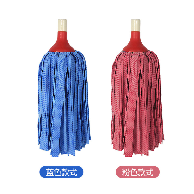 in stock wholesale stainless steel rod deerskin towel mop round head mop chicken velvet absorbent PVA old-fashioned household mop