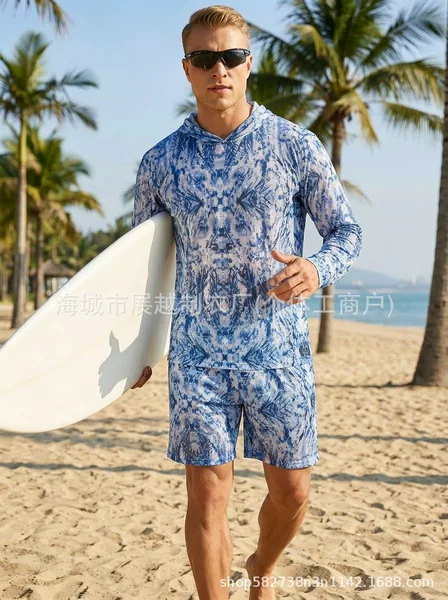 New Russian men's mesh sunscreen quick-dry printed breathable swimsuit for cross-border e-commerce