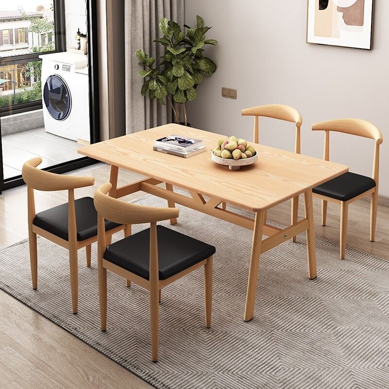 Modern minimalist dining table, home-use solid wood dining table, small apartment commercial restaurant dining table and chair set, rectangular table Modern minimalist dining table, home-use solid wood dining table, small apartment commercial restaurant dining table and chair set, rectangular table