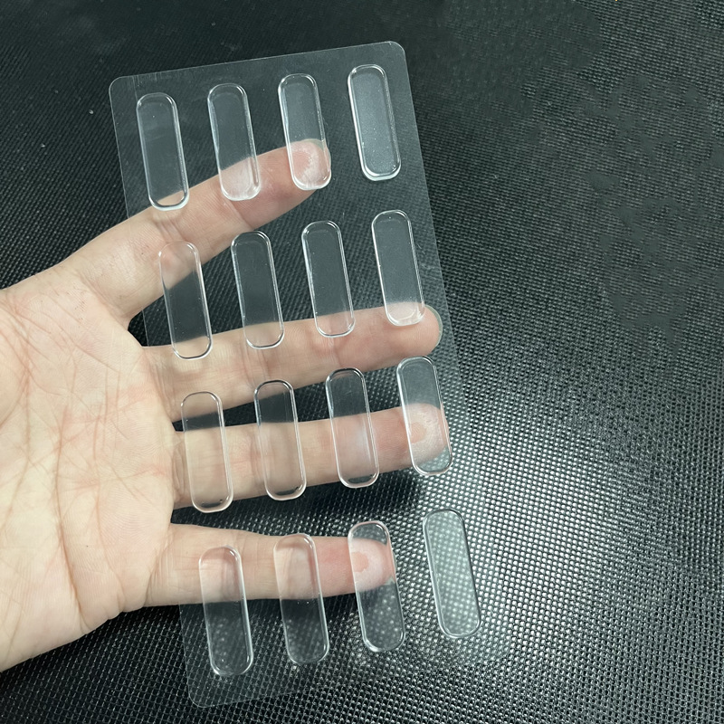 Sin perforación, tira anticolisión transparente invisible, almohadilla anticolisión del refrigerador, manija de puerta silenciosa y gruesa, pegatina anticolisión del gabinete trasero de la puerta de silicona