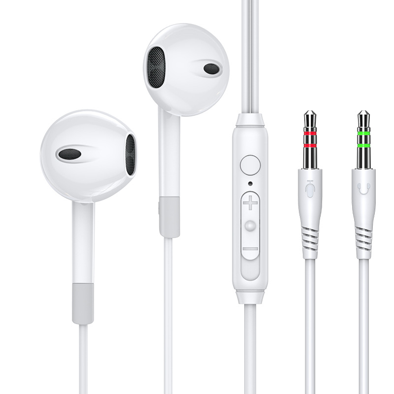 Lansdowne's new V6 dual-plug computer headset 2 meters long cord with microphone call stereo desktop computer headset