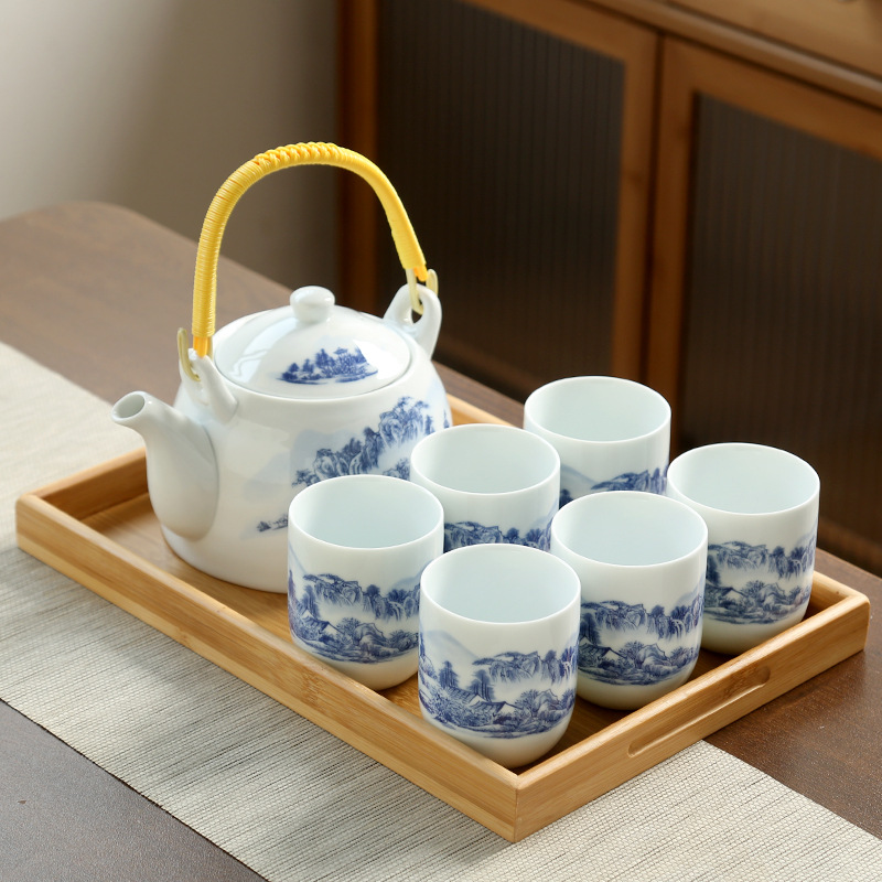 Liliang tetera conjunto de té de gran estilo japonés bandeja de té de cerámica taza de té Mesa hogar gran capacidad 1200 ml