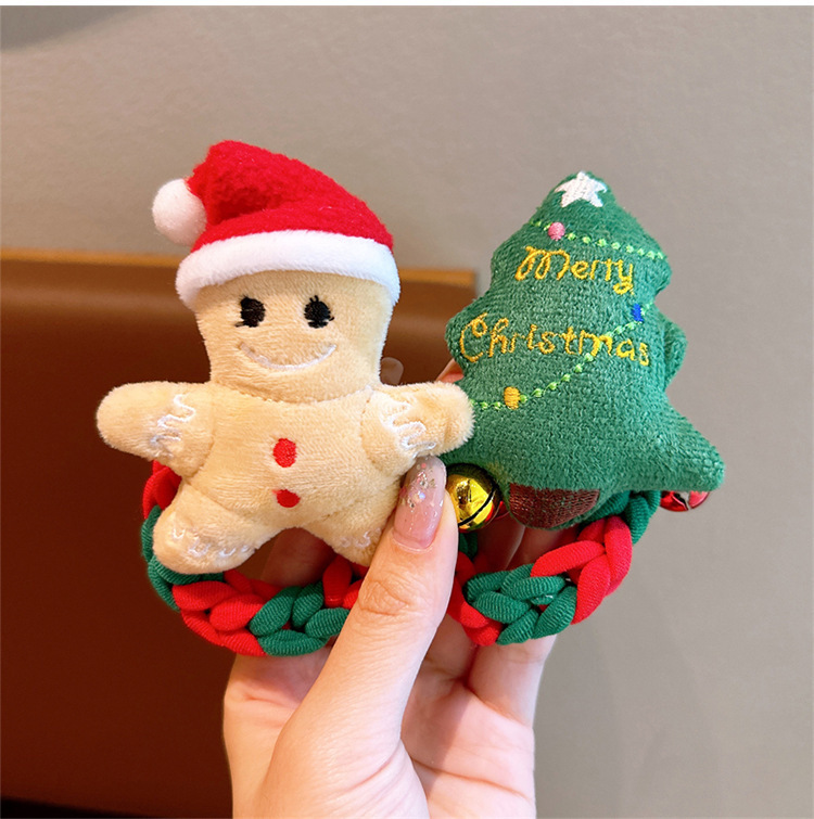 Navidad transfronteriza joyas para el cabello de Papá Noel adolescente trenzando el cabello anillo de pelo cabeza de bola de alta elasticidad correa de goma para niños