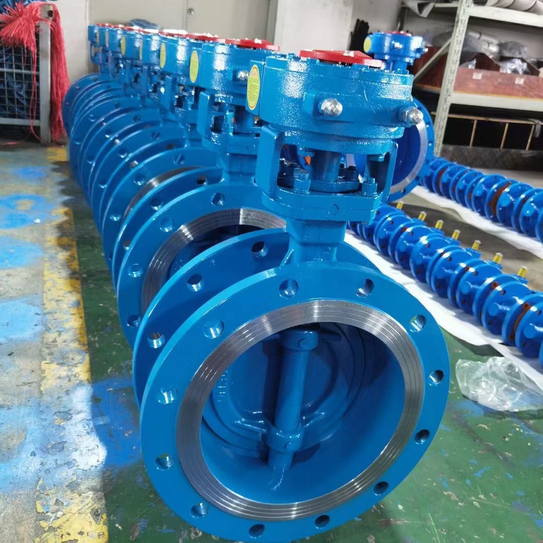 304硬密封蝶阀D373W-16P不锈钢蜗轮碟阀DN500三偏心对夹蝶阀DN600