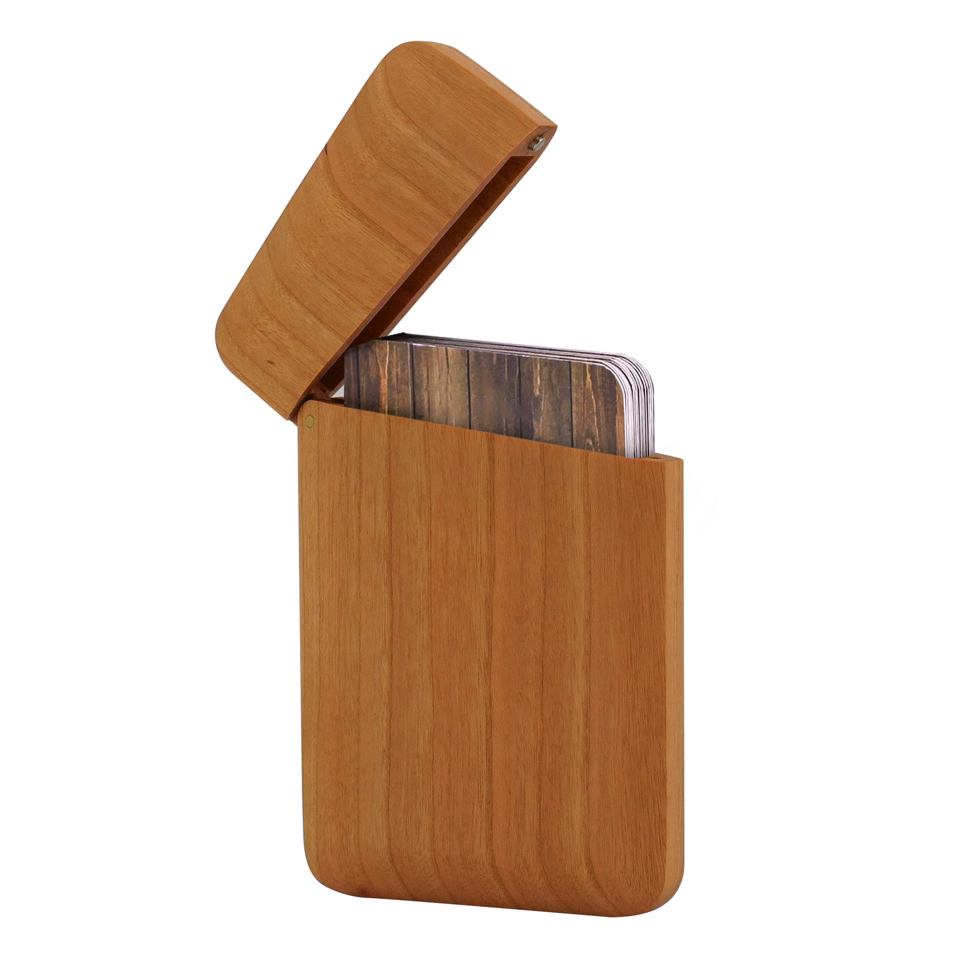 Caja de tarjeta de visita de madera portátil de nogal negro regalo de negocios titular de la tarjeta de visita de madera maciza caja de tarjeta de visita ultrafina letras transfronterizas