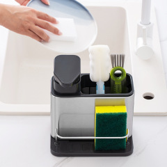 Kitchen dishwashing storage rack kitchen supplies combination multi-functional sink dishwashing liquid soap dispenser hand sanitizer bottle