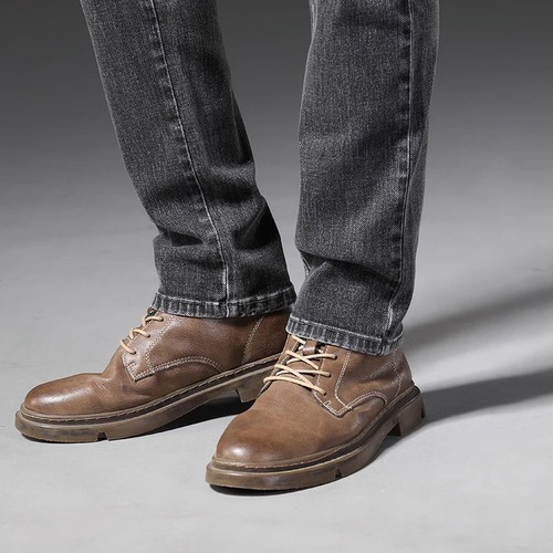 Elastic Men's Jeans Autumn/Winter New Style Trendy Versatile Multi-Pocket Straight Leg Tapered Casual Pants for Cross-border Shipping