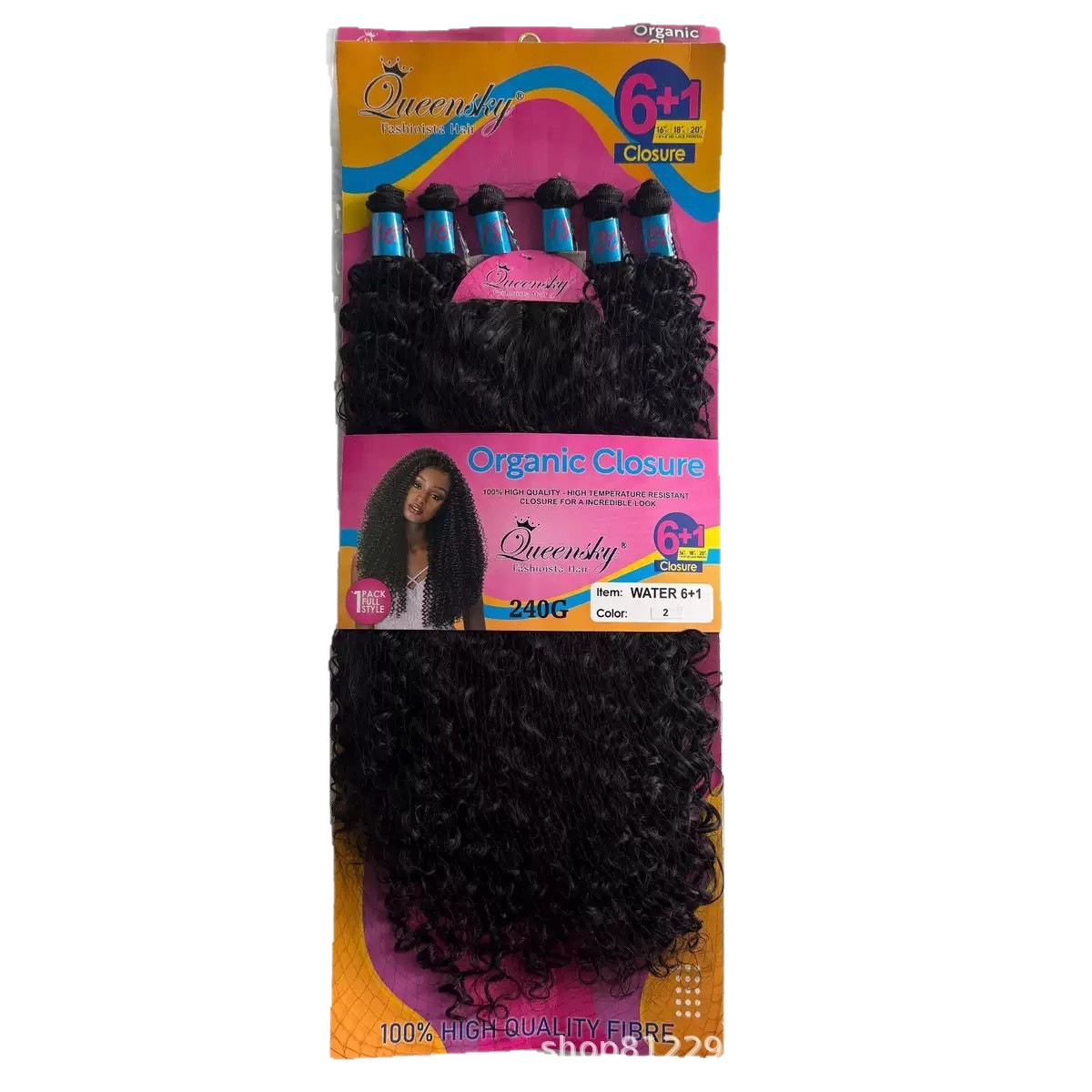 Juego de Cortinas de Cabello Rizado Water 6+1 de Fibra Sintética de Alta Temperatura para Mujeres image 6