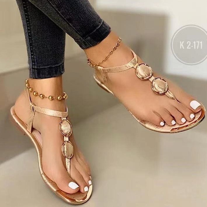 Plus Size Women's Flat Sandals Summer New Style Lightweight Flip Flops European American Beach Sandals_vogvips.com