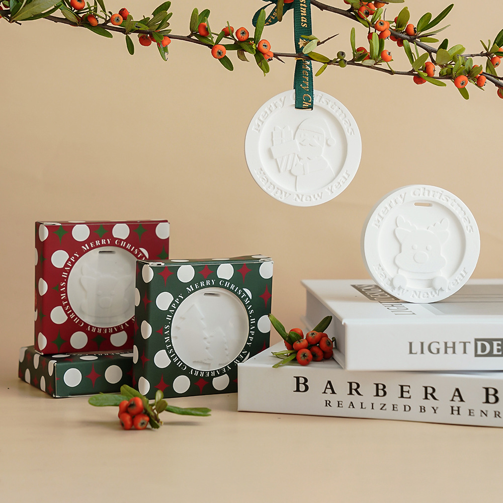 Aromaterapia yeso pieza colgante regalo de Navidad coche interior sólido incienso de larga duración armario fragancia pieza colgante