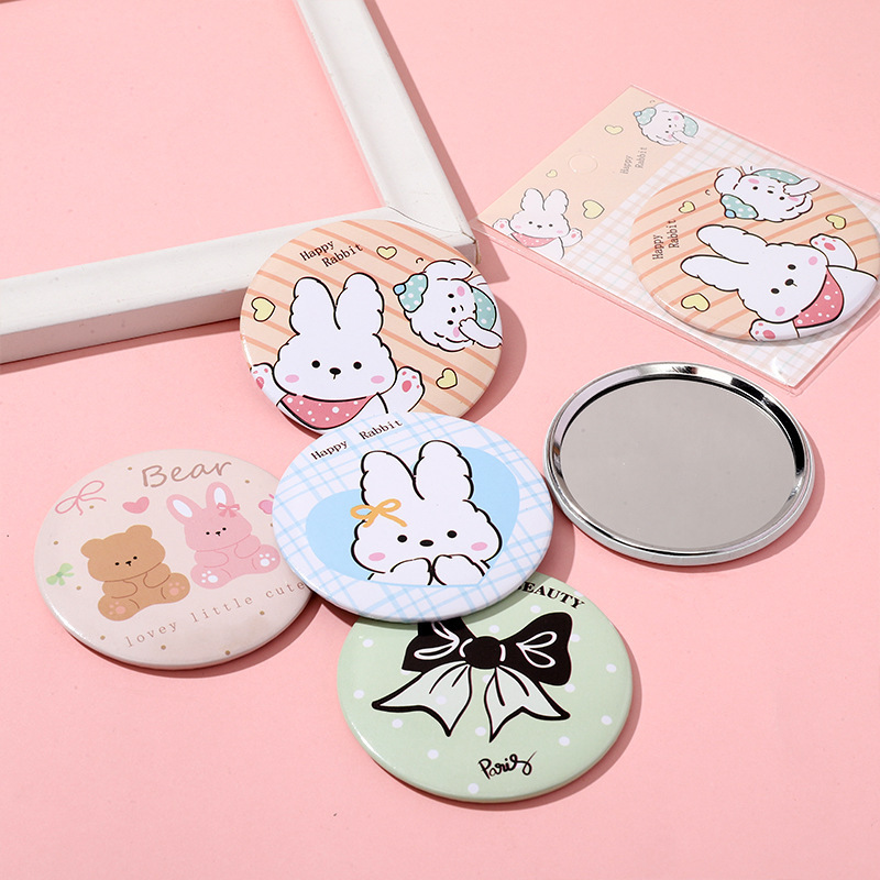 カピバラの片面の小さい円の鏡の学生の携帯の小さい鏡のブリキの化粧の鏡のかわいい携帯の小さい円の鏡|undefined