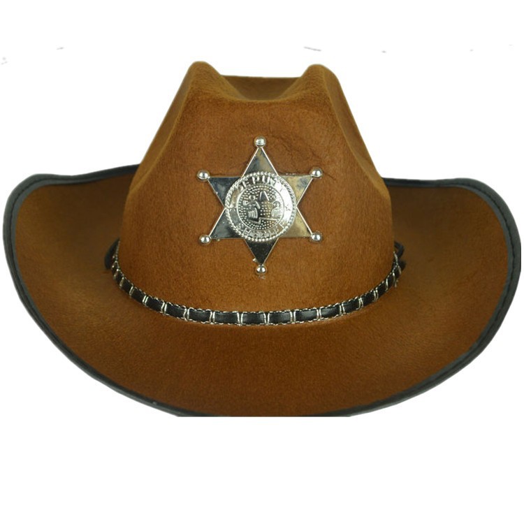 Western Cowboy Hat Performance Props Antique Zorro Knight Cos Carnival Halloween Western Five-Star Cowboy Hat