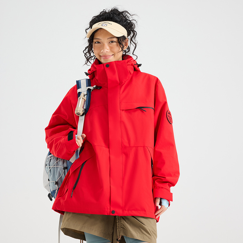 骆坨同款平替户外登山冲锋衣外套徒步男女抓绒可拆卸防风防水百搭|undefined