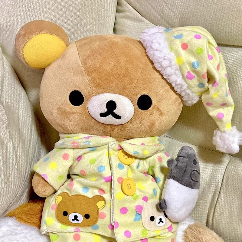 Спальная кукла Rilakkuma плюш, в пижаме или без, 35–75 см, подарок/с подсветкой