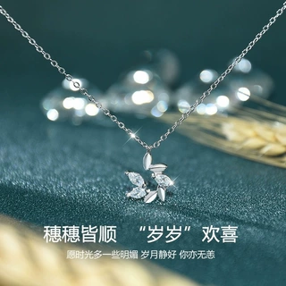 S999纯银新款小王子麦穗项链轻奢小众设计感锁骨链生日礼物送女友