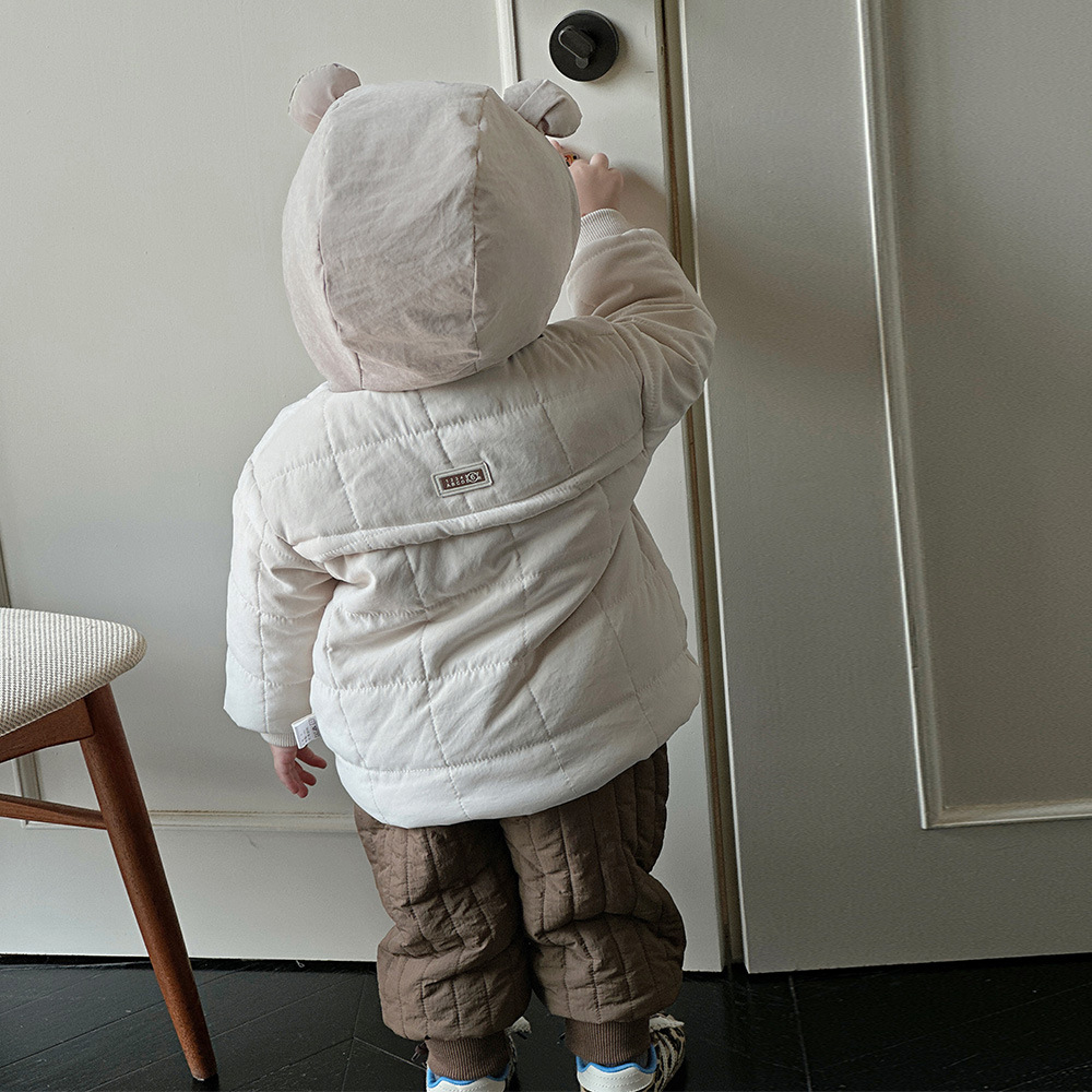 2024 nuevo bebé de invierno versión coreana estilo occidental bolsillo creativo cremallera engrosamiento cálido y cómodo traje de bebé suave
