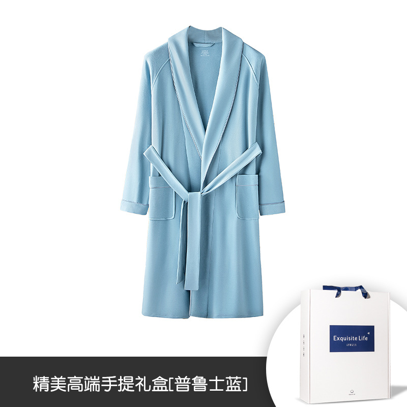 Pijamas largos de terciopelo de doble cara de lujo para hombres de otoño e invierno