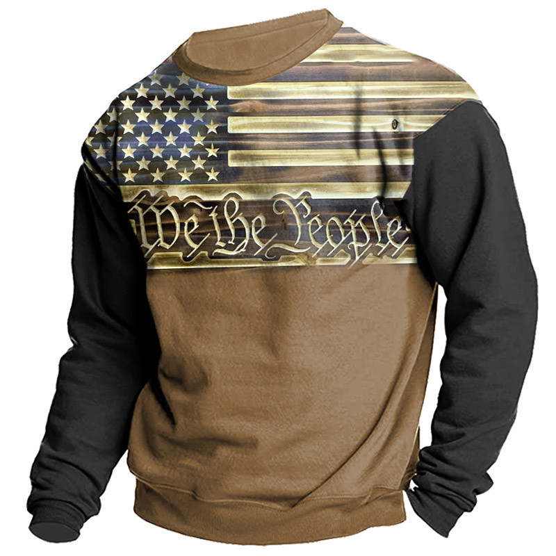 Nueva venta caliente transfronteriza suéter 3d impresión digital deportes de calle para hombres tendencia de moda suéter de cuello redondo trabajador de origen