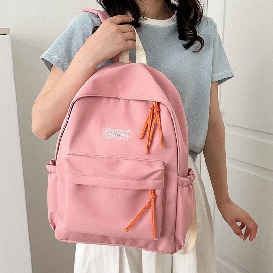 新款大容量学生斜挎双肩两用包男女纯色初高中学书包旅行背包挎包