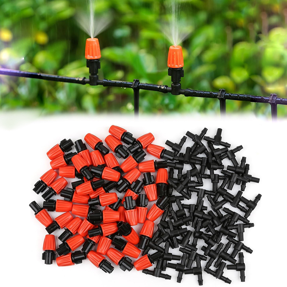 Jardín de riego de atomización naranja regador automático de flores regador de goteo de enfriamiento y eliminación de polvo conjunto de boquilla de pulverización de riego