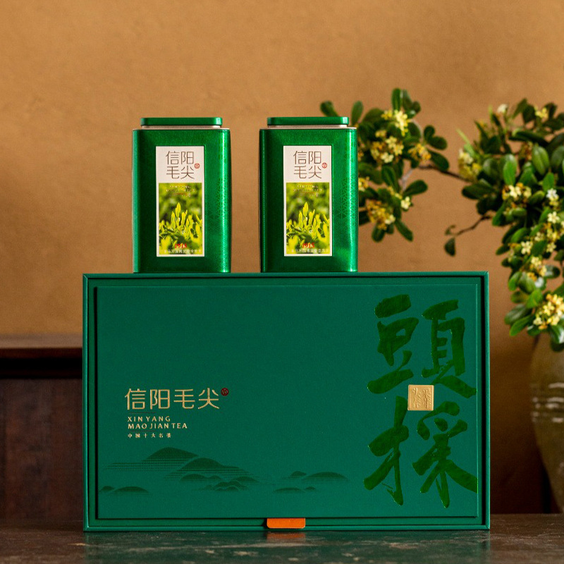 头采绿茶茶叶包装盒空盒半斤信阳毛尖龙井碧螺春礼盒金属罐茶叶罐