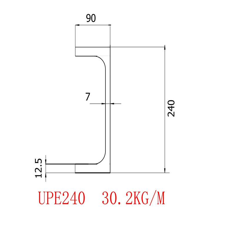 欧标槽钢UPE240规格240*90*7*13.5CE欧标方管