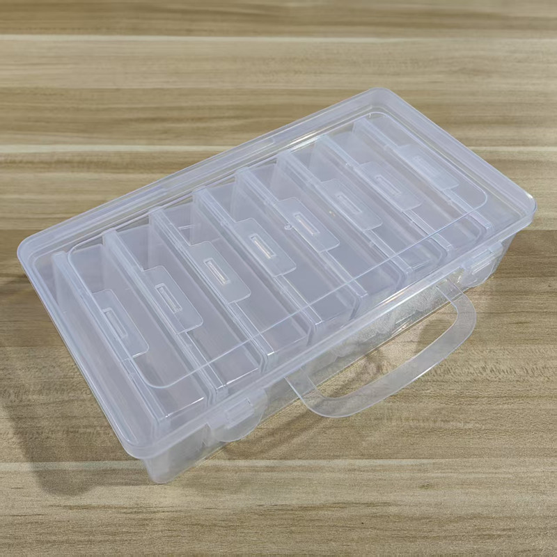 Caja rectangular de plástico transparente DIY píldora semillas joyería uñas clasificación material de almacenamiento caja de organización