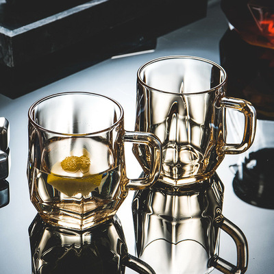 originality Geometry Six corners glass household Water cup summer Tea Beer mug colour Glass Juice Cup