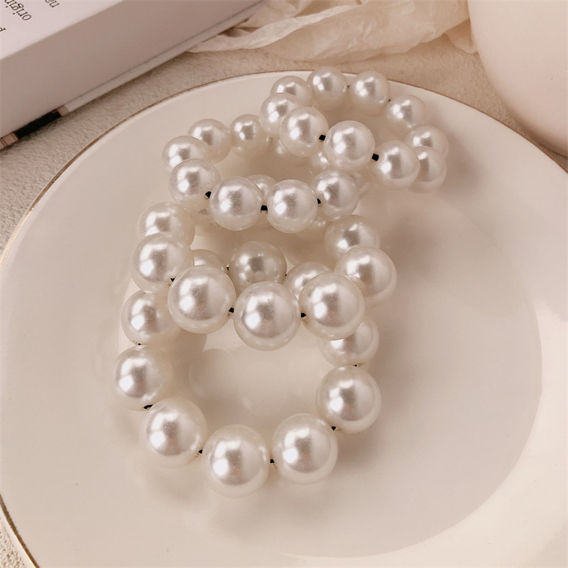 Perla francesa suave cuerda de cabello temperamento de alta elasticidad cuerda de la cabeza cinta de goma dulce fresco anillo de cabello de niña atado adornamiento para el cabello