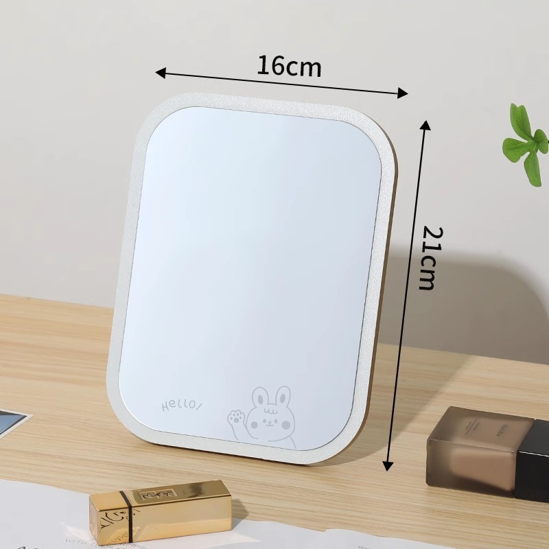 木質要素鏡シンプルなデスクトップ化粧鏡は家庭用学生寮のデスクトップ化粧鏡を回転させることができる|undefined